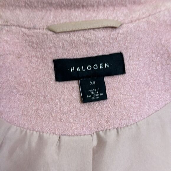 EDGY HALOGEN MOTO JACKET BOILED WOOL BLEND LINED POCKETS CLASSIC OVERSIZE FIT XS - Picture 15 of 17